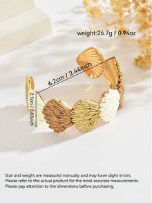 1pc Bohemian Vacation Style Handmade Woven Raffia Mixed Brown Shell Open Adjustable Bracelet Suitable For Women's Daily, Vacation, Party Wear (Handmade Woven Style Random) - Mixed Coffee Color - View 3