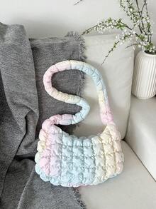 Fashion Solid Color Soft Shoulder Bag Puff Cloud Pleated Underarm Bag Versatile Daily Commute - Multicolor - View 1