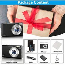 Nicamery 4K Full HD Vlogging 相機 48MP 數位相機 自動對焦 16倍變焦 便攜攝影相機 高畫質影片錄製 學生入門級 家用旅行 Vlog 相機 防震[不含記憶卡，需另行購買] - 黑色 - 查看 7
