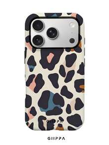 GIIPPA 1pc Cream Yellow Base With Black Leopard Print Design, Phone 17 Pro Max Phone Case, Compatible With Phone 16 Pro Max, 15 Pro Max, 14 Pro Max, Korean Style High-End Fashionable And Fun Phone Case, Compatible With 11/12/13/14/15/16 Pro Max Plus, Elegant Design Suitable For Men And Women, Perfect Gift For Girlfriend On Christmas, Valentine's Day, Easter, Wedding Season And Birthday! - Multicolor - View 1