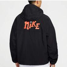 Nike 男士舒適冬季多功能連帽耐穿梭織休閒運動夾克 IO7921-010 - 黑色 - 查看 3