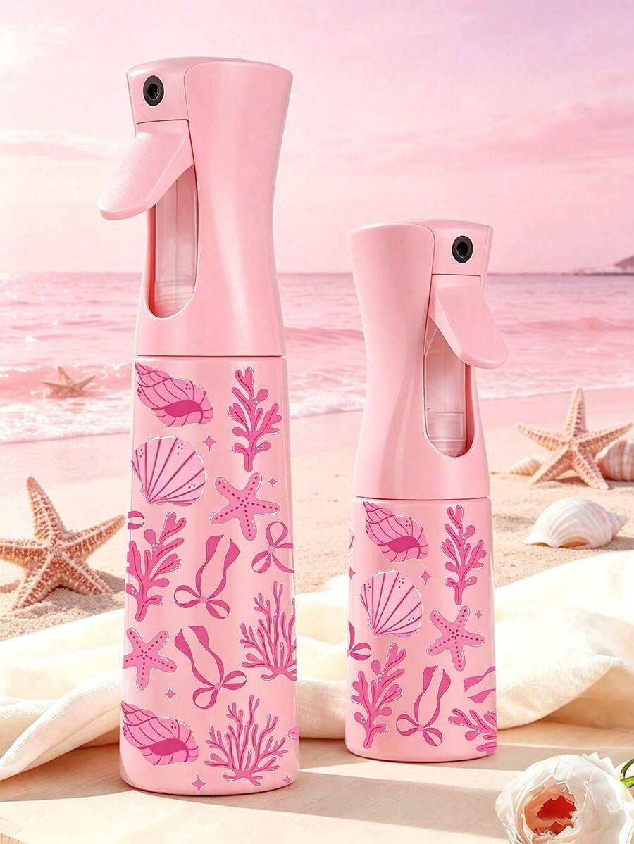 Shell Pattern Transparent PET Refillable Travel Spray Bottle - Multi-Functional Fine Mist Spray Bottle For Travel, Can Be Used As Makeup Remover Dispenser, Reusable Hair Spray Bottle And Continuous Sprayer, Suitable For Hair Styling, Cleaning And Facial Moisturizing - Multicolor - View 1