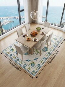 淺藍色花卉客廳地毯 大尺寸柔軟款 適用廚房、餐廳、臥室、室內/室外、辦公室、大廳、防滑門墊、走廊、書房，節慶裝飾地毯 - 彩色 - 查看 17