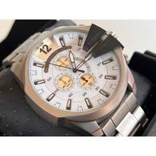 Diesel DZ4501 Men Silver Blue Chronograph Watch Steel Band 100M Waterproof Industrial Quartz Wristwatch - one-size - View 5