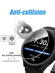 MSRI 4片裝，適用於 Galaxy Watch5 Pro 45mm/Watch4 Watch6/Galaxy Watch4 5 Pro 6 Classic 40mm 44mm 43mm 47mm，高清晰度全覆蓋鋼化玻璃，高硬度－防摔，友善設計兼容所有保護殼，防刮、防水、防指紋 - 無色 - 查看 2