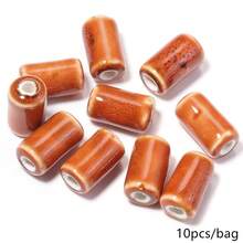 10pcs Ceramic Long Tube Beads, Bohemian Style, For DIY Jewelry Making, Necklaces, Bracelets, Beading, Home Decoration, Classroom DIY Craft Supplies - Long Tube Porcelain Beads - View 10