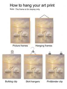 1pc Frameless Retro Swan Oil Painting On Canvas, Designed As A Printed Poster For A Countryside Farmhouse, Ideal For Modern Wall Art Decor. Perfect For Enhancing The Ambiance Of Home, Bedroom, Living Room, Bathroom, Office - Animal a - View 4