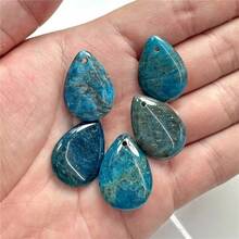 Piedra preciosa natural de apatita y labradorita de alta calidad en forma de lágrima de 18x25 mm con orificio superior para accesorios de joyería. - Amatista - Ver 10