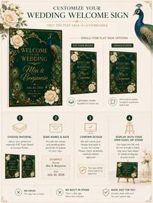 客製化婚禮歡迎牌、客製化飾牌、婚禮飾牌、個性化飾牌、個性化歡迎牌、派對禮物、DIY派對入口牌、可上傳照片、適用於生日、退休、婚禮派對與居家裝飾、照片歡迎牌 - 彩色 - 查看 9