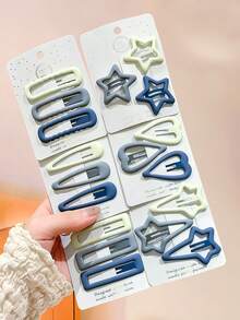 20/10pcs/Set Morandi Color Matte Mixed BB Clips, Including Star, Shooting Star And Other Y2K Styles, Hair Clips, Sweet And Cute Design - Suitable For Girls And Teenagers, Perfect For Daily Wear, School, Vacation, Photography And More - Multicolor - View 5