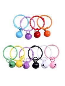 10/20 piezas anillos de llavero de campana de aleación de zinc esmaltada de colores, estilo Ins, anillos de llavero divididos, accesorios para hacer colgantes de manualidades con cuentas Perler, dijes para bolsos - Llavero con forma de campana pintada - Ver 1