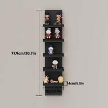 1/2 Piece Set Of 5-Layer Wall Frame Unit - Narrow Smooth Laminated Veneer - Vertical Column Wall Decoration Installation Floating Storage Home Decoration Organizer High Tower Bedroom, Living Room Practical Frame, Black And White Optional - Mixed Colors (thickened) - View 16