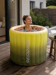 1pc Portable Inflatable Bathtub With Foot Pump, Foldable PVC Soaking Tub For Home Spa, Hot Bath, Ice Bath And Travel Use, Easy Inflate And Drain Freestanding Bath Tub For Bathroom Essentials, Compact Storage Shower Room Accessory, Relaxation Gift For Home - A - View 2