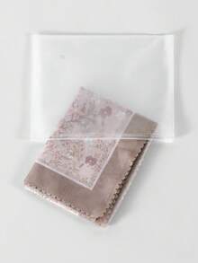 1件裝女款110cm時尚花卉印花方巾，薄紗希賈布，輕盈柔軟舒適透氣百搭印花頭巾，高端印花清新優雅氛圍絲巾，優雅防曬裝飾頭巾，多功能方巾可用於包包裝飾與衣著搭配，適合日常出遊，四季皆宜 - 藕粉色 - 查看 9
