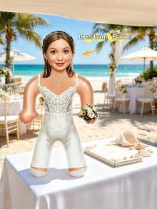 1pc Personalized Inflatable Blow Mold Custom Photo Bride Doll, Bachelorette Party/Bride Pool Party, Bride Gift, Wedding Favor, Special Occasion - Multicolor - View 3