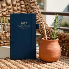 2027 Pocket Planner, Jan-Dec 2027 Monthly Pocket Planner With Notes, PU Leather Hardcover, Pen Loop, 100 GSM Paper, 7.08" X 3.86" - Multicolor - View 3