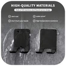 1/2/4pcs Stainless Steel Razor Holder, No-Drill Wall-Mounted With Hooks, Black & Silver, Suitable For Bathroom, Bedroom, Kitchen Data Cable/Utensil Storage - A - View 6
