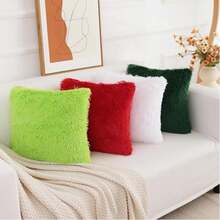 Plain Plush Cushion Cover Without Filler - White - View 5