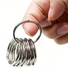 Silver Metal Loose-Leaf Rings, Replaceable Loose-Leaf Ring Accessories, Detachable And Openable Binding Rings, Suitable For Student Notebooks, Scrapbooks, Photo Albums, Index Cards, Office Document Organization And DIY Stationery,Card Holder - Silver - View 9