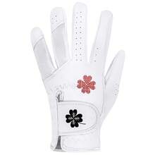 1pc Heart & Four-Leaf Clover Design Women's Golf Glove, Ultra-Thin Fiber Material, Durable, Left Hand, Premium Golf Accessory, Suitable For Golf Swing And Daily Training - Multicolor - View 1