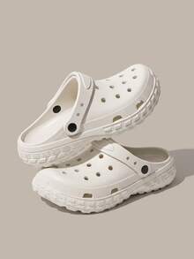 2026 Spring/Summer New Ivory Tire Tread Hollow Sandals, Unisex Platform Breathable Anti-Slip Casual Beach House Slippers - White - View 5