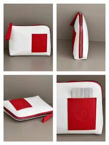 Eternal Elegance Skincare Storage Bag, Soft Texture Minimalist Makeup Bag, Suitable For Luxury Gifts And Personal Collection, SHISEIDO‑GIFT‑8 Makeup Bag - Red - View 5