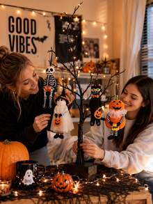 Halloween Ghost Pumpkin Pendant, Suitable For Halloween Decoration Party Scene Arrangement, Halloween Small Figurine Hanging Ornament, Suitable For Packaging Decoration And Table Centerpiece Decoration - Multicolor - View 4