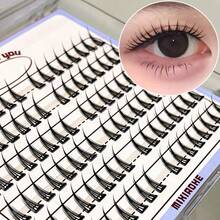 MIXIAOHE Self-Adhesive Korean Style Thin Cluster False Eyelashes 48/60/96 Clusters 12mm Transparent Lightweight Nude Natural Look Segmented Eyelashes Suitable For Daily And Girl Group Style Eye Makeup - View 2