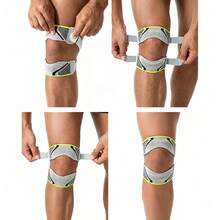 1 pieza Manga de soporte de rodilla ajustable unisex, adecuada para correr, senderismo, fitness, ciclismo y entrenamiento al aire libre - Multicolor - Ver 3