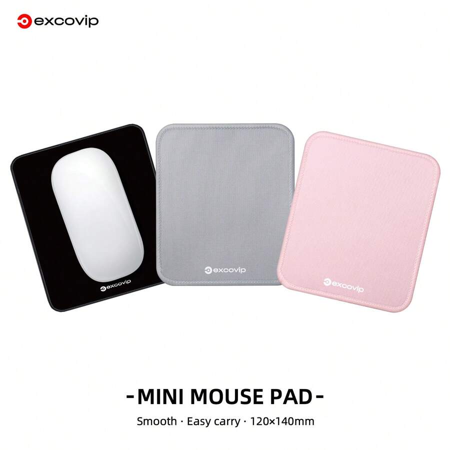 Excovip Small Mouse Pad, Non-Slip Back, Smooth Surface, Portable For Travel, Business Trips, Cafe, Office, 14x12 Cm, Multiple Colors Available