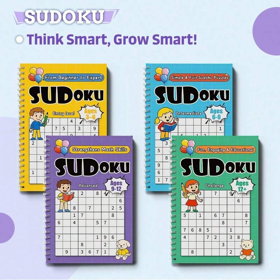 Sudoku Puzzle Workbook Set - "Smart Thinking, Healthy Growth" Progressive Logic Grid Challenges To Cultivate Focus, Critical Thinking, Math Skills And Confident Problem-Solving Abilities Back To School - 數獨 - 查看 1