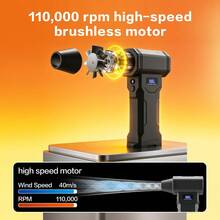 110,000RPM 強力高速無線電動吹風機除塵器，160g 氣壓，內建 LED 燈，4 段可調速，多種噴嘴適用於不同場景，適合電腦/汽車/居家清潔 - 標準版 - 查看 7