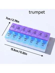 7-Day Universal Pill Box, Portable Mini Large Capacity English 7-Compartment Pill Organizer, Medication Storage Box - Mini Portable Rectangular Medicine Box Storage Box - View 13