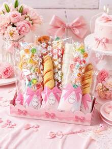 100 piezas Bolsas transparentes para dulces con lazo rosa y lunares, Bolsas para dulces de fiesta de cumpleaños con lazo rosa, Suministros para fiesta con lazo rosa, Bolsas para recuerdos de fiesta con lazo rosa, Bolsas con lazo rosa, Bolsas para algodón de azúcar decoradas con lazo rosa, Bolsas para postres de baby shower, Bolsas para empaquetar espino dulce del mercado, Bolsas transparentes para empaquetar alimentos de fiesta de primer cumpleaños, Bolsas para hornear galletas decoradas con lazo rosa, Suministros para fiesta rosa, Rellenos para bolsas de fiesta, Regalos con lazo rosa, Recuerdos de fiesta - Lazo de lunares - Ver 7