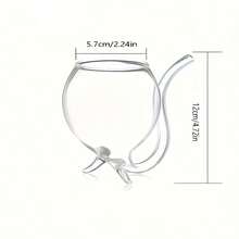 1pc Creative Wine Glass, Glass Decanter Mug With Built-In Straw, Suitable For Juice, Ice Cream, Champagne, Party Supplies, Restaurant, Cafe, Bar Drinkware - View 7