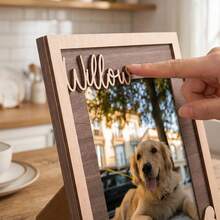 Custom Willow Pet Photo Frame | Wooden Laser Cut Decoration | Dual-Color Dog Bone And Name Photo Frame | Personalized Home Decor, Suitable For Living Room And Desktop | Holiday Decoration | Warm Customized Artwork For Pet Lovers - Multicolor - View 4