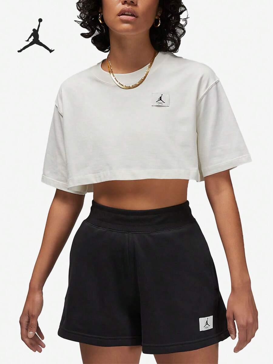 Nike نايك جوردان الأصلي جديد للنساء توب قصير بأكمام قصيرة قابل للتنفس DZ3212-133 - DZ3212-133 - مشاهدة 1
