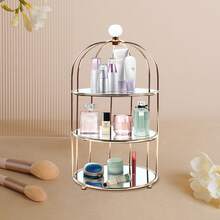 3 Tier Cage Rack Birdcage Shape Vanity Dresser Organizer Tray Wedding Cake Stand For Party Dessert Fruits Display Stand - Default - View 4