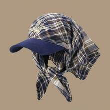 1pc Vintage Star Print Headscarf Hat For Men And Women,  Summer, Provides Sun Protection And Face Coverage, Hip-Hop Style Cap, Vacation And Travel - 星空-黑色 - 查看 7