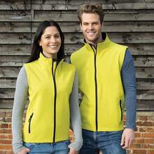 Result Core Womens/Ladies Printable Full Zip Softshell Bodywarmer - Yellow / Black - View 2
