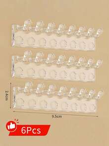 3/6/9pcs Wall Mounted Necklace Holder Rack With 8 Hooks, For Hanging Jewelry, Bracelets, Rings - Clear - View 13