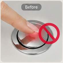 1pc Easy-To-Stick Toilet Flush Button - Prevents Nail Breakage, Suitable For Long Nails - Creative Bathroom Accessory, Toilet Decor - Red - View 2