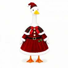 Porch Goose Christmas Outfit Snowman Dress Scarf  Earmuffs For Lawn Goose - Red - View 6