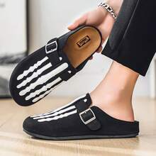 Sandalias casuales de caña baja para hombre, zapatos de playa cerrados de punta tipo slip-on, pantuflas planas negras tipo slide, zapatos de playa estilo coreano retro versátil, para uso en exteriores e interiores, sandalias de suela blanda, sandalias de punta abierta, pantuflas de suela gruesa duraderas y cómodas, tallas grandes - Multicolor - Ver 19