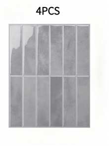 4/10/20 Sheets 11.43"X9" Self-Adhesive Wall Tile Stickers, Heat Resistant Removable Stickers For Kitchen Backsplash, Waterproof Bathroom Wall Decals, Home Decor, RV Bar Decor - Matte Light Gray - View 8