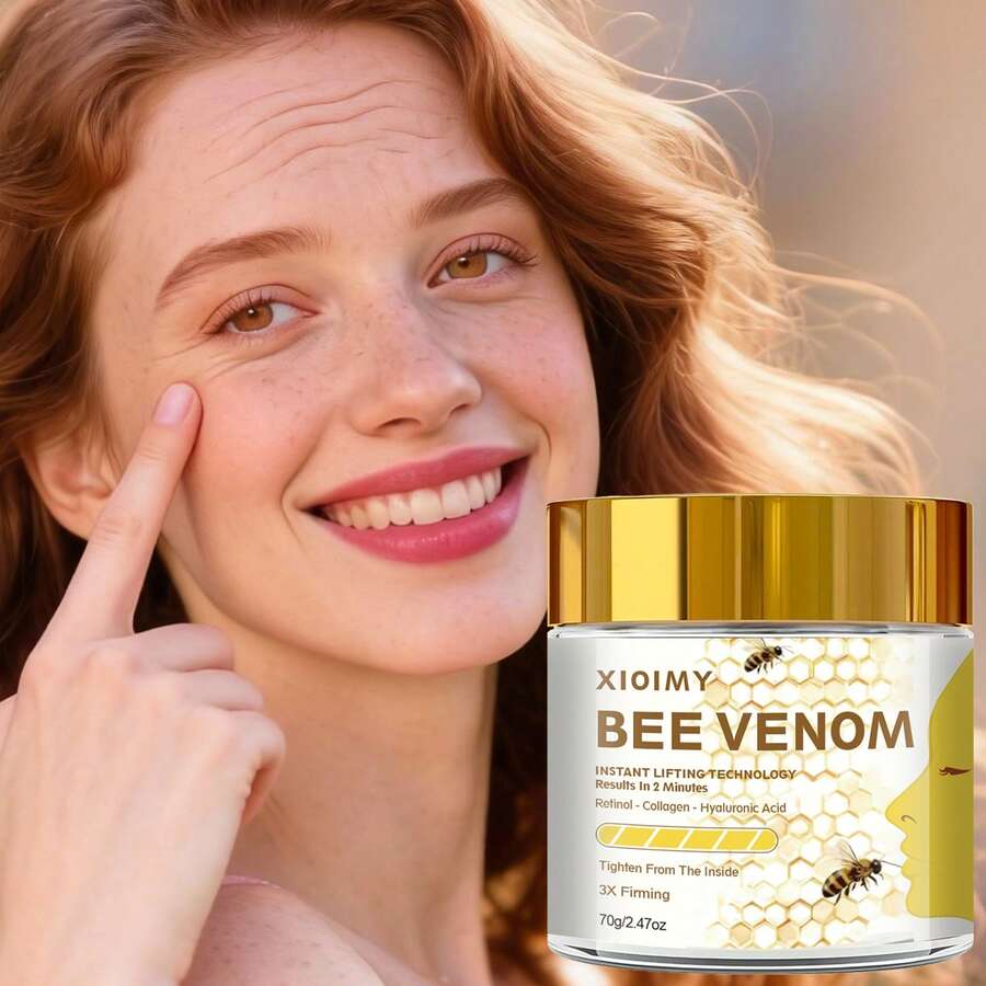 Xioimy 70g Bee Instant Lifting Cream, Triple Firming, Highly Effective For Smoothing, Hydrating, And Tightening Facial Skin, Enhances Skin Radiance, Suitable For All Skin Types, Facial Care - White - View 1