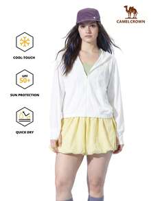 CAMEL CROWN Chaqueta ligera y transpirable de protección solar para mujer para exteriores en primavera, con protección UV - Adoquín blanco - Ver 2