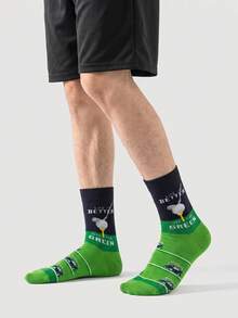 1/3/6 par kreativa golfstrumpor för herrar, bekväma och andningsbara mid-calf-strumpor, långa och roliga crazy happy socks för män - Multifärgad - Visa 2