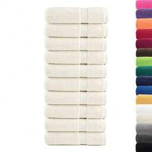 vidaXL Premium Towels, 10-Pack, Towel With Loops, Absorbent Guest Towel, Bath Towels, Shower Towels, Cream, 50x100cm, 600g/M², 100% Cotton - Cream - View 2