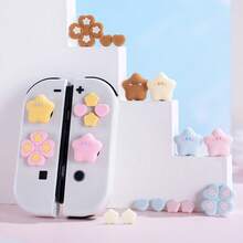Switch Joystick Cap Cross Button Sticker, "Cute Star & Heart" Silicone Joystick Cover, Suitable For OLED Display - View 3
